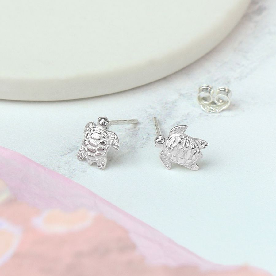 POM Sterling Silver Sea Turtle Earrings