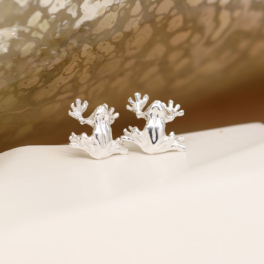 POM Sterling Silver Tree Frog Earrings