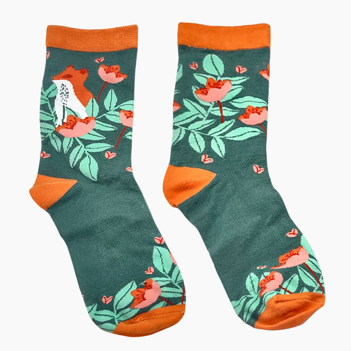 House Of Disaster Secret Garden Fox Socks