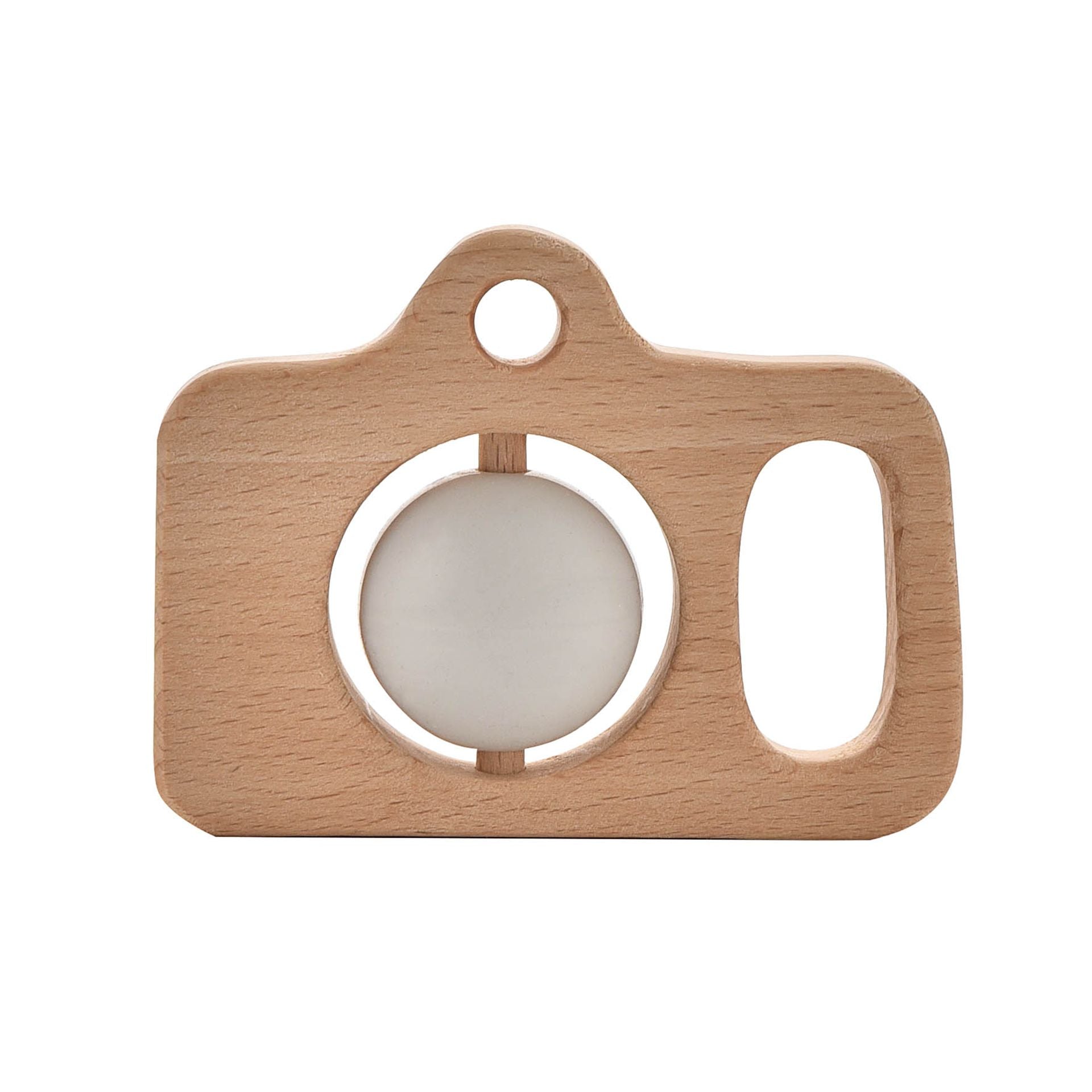 Bambino Wood & Silicone Camera Teether - Neutral