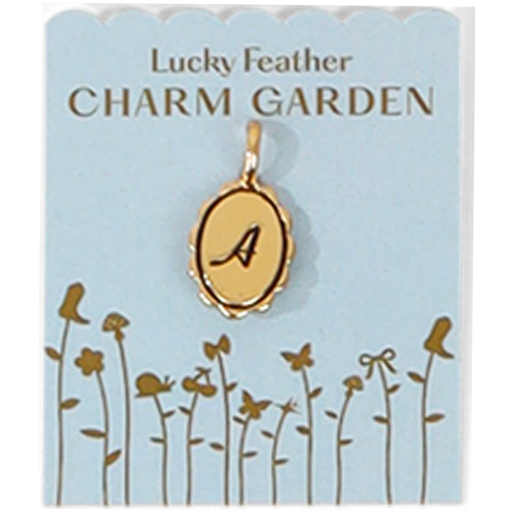 Lucky Feather - Charm Garden - Scalloped Initial Charm - Gold - A