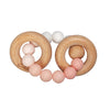 Bambino Wood & Silicone Rings Teether - Pink