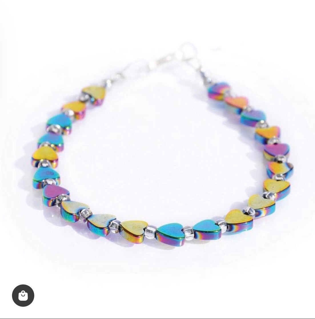 Carrie Elspeth Rainbow Haematite Hearts Bracelet