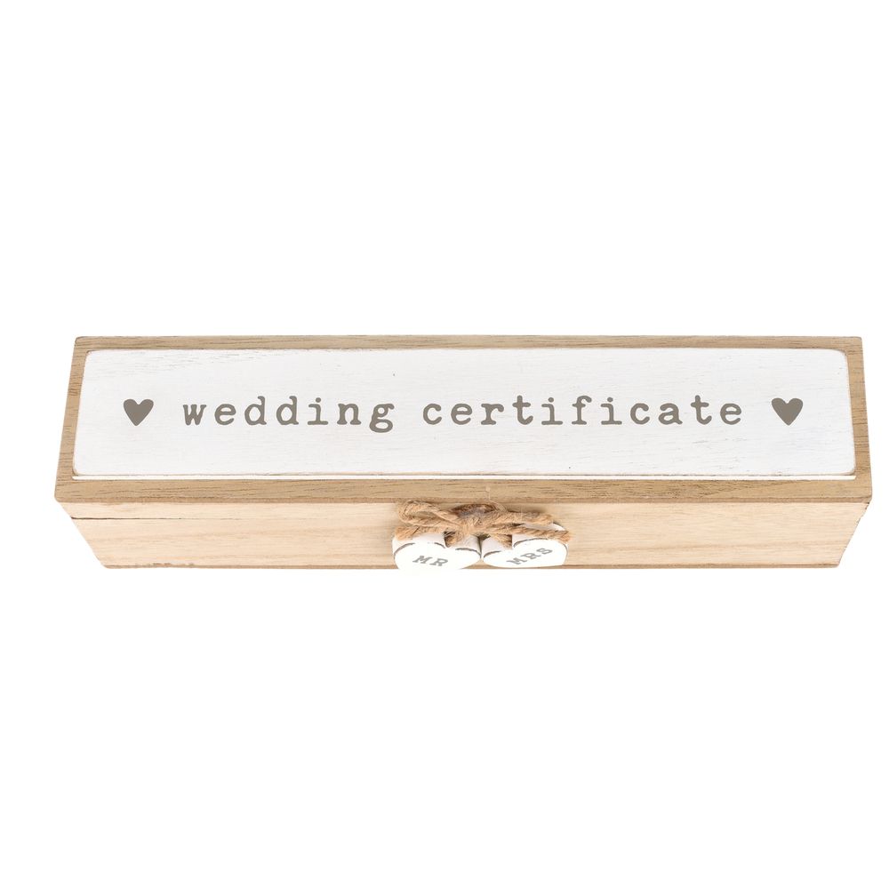 Love Story Wooden Wedding Certificate Box