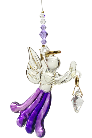 Angels in my Window Light Amethyst Glass