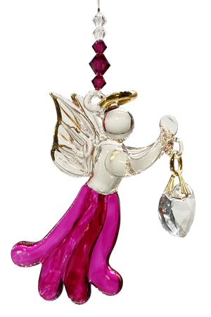 Angels in my Window Ruby Glass