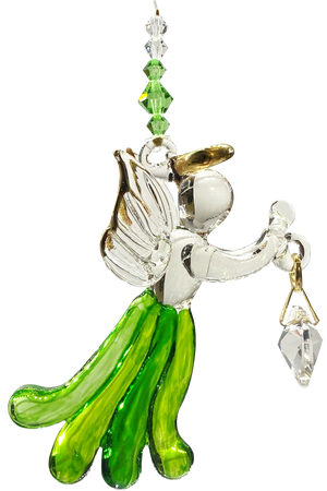 Angels in my Window Peridot Glass