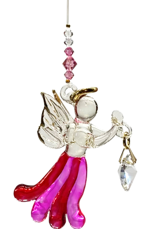 Angels in my Window Rose Glass