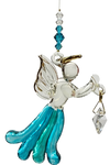 Angels in my Window Blue Zircon Glass