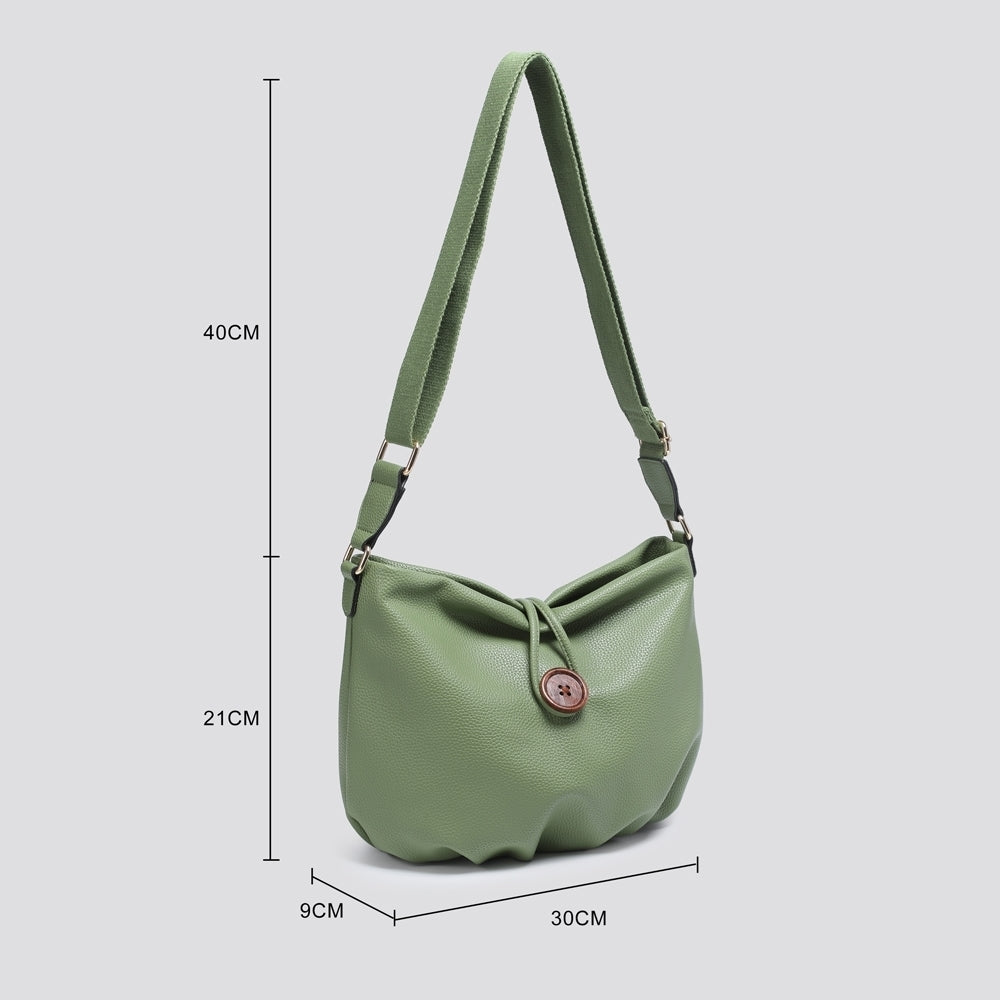 Black Cross the Body Button Bag