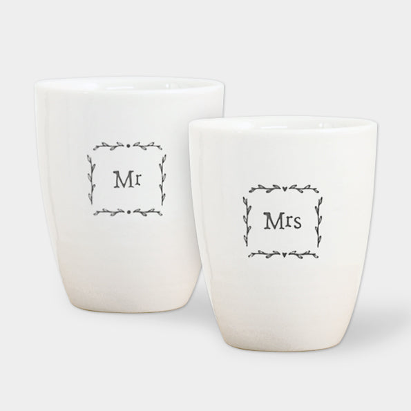 East of India Mr & Mrs Egg Cup Set