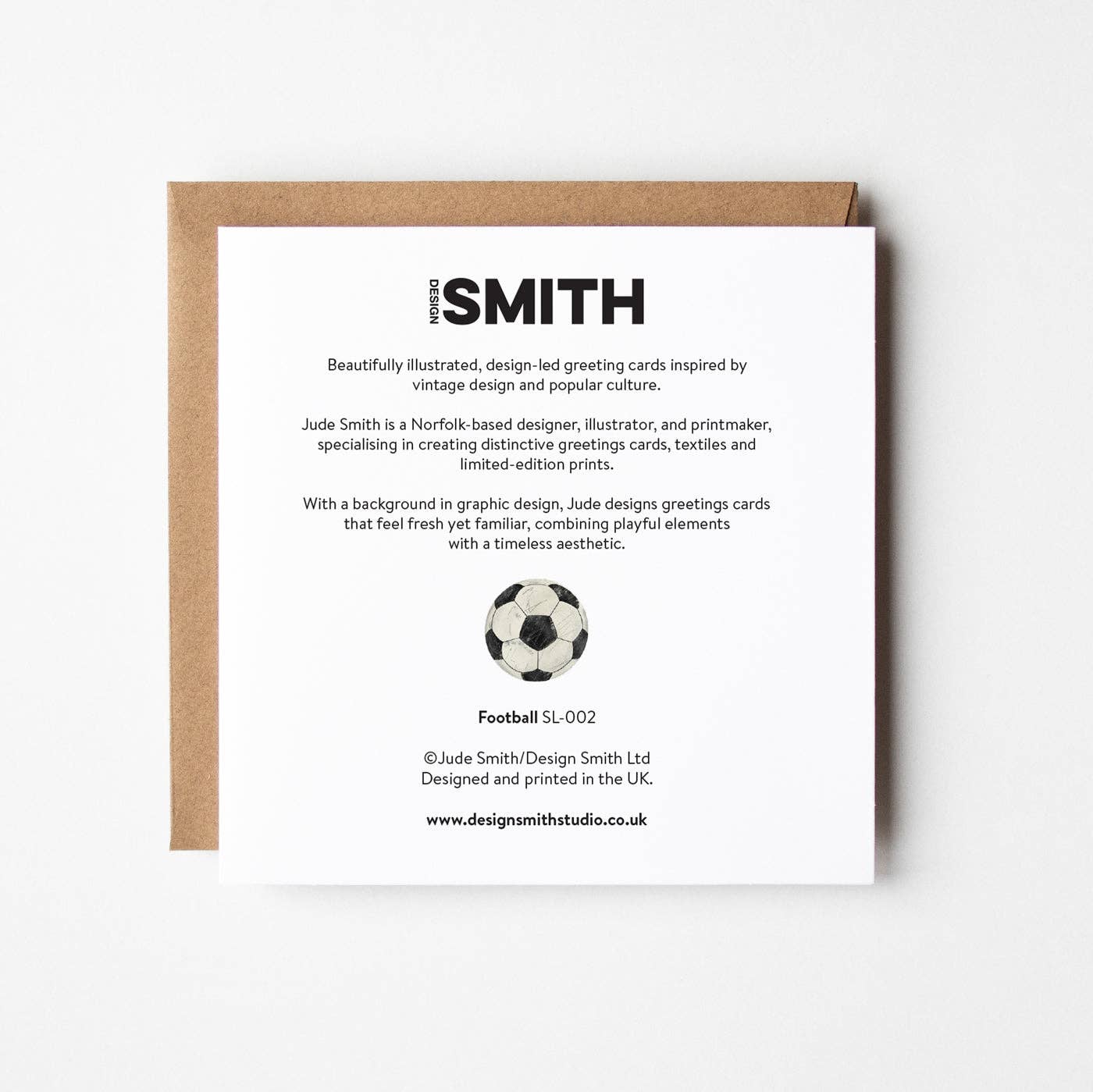 Design Smith - Football - blank greetings card - More Than Just a Gift | Narborough Hall