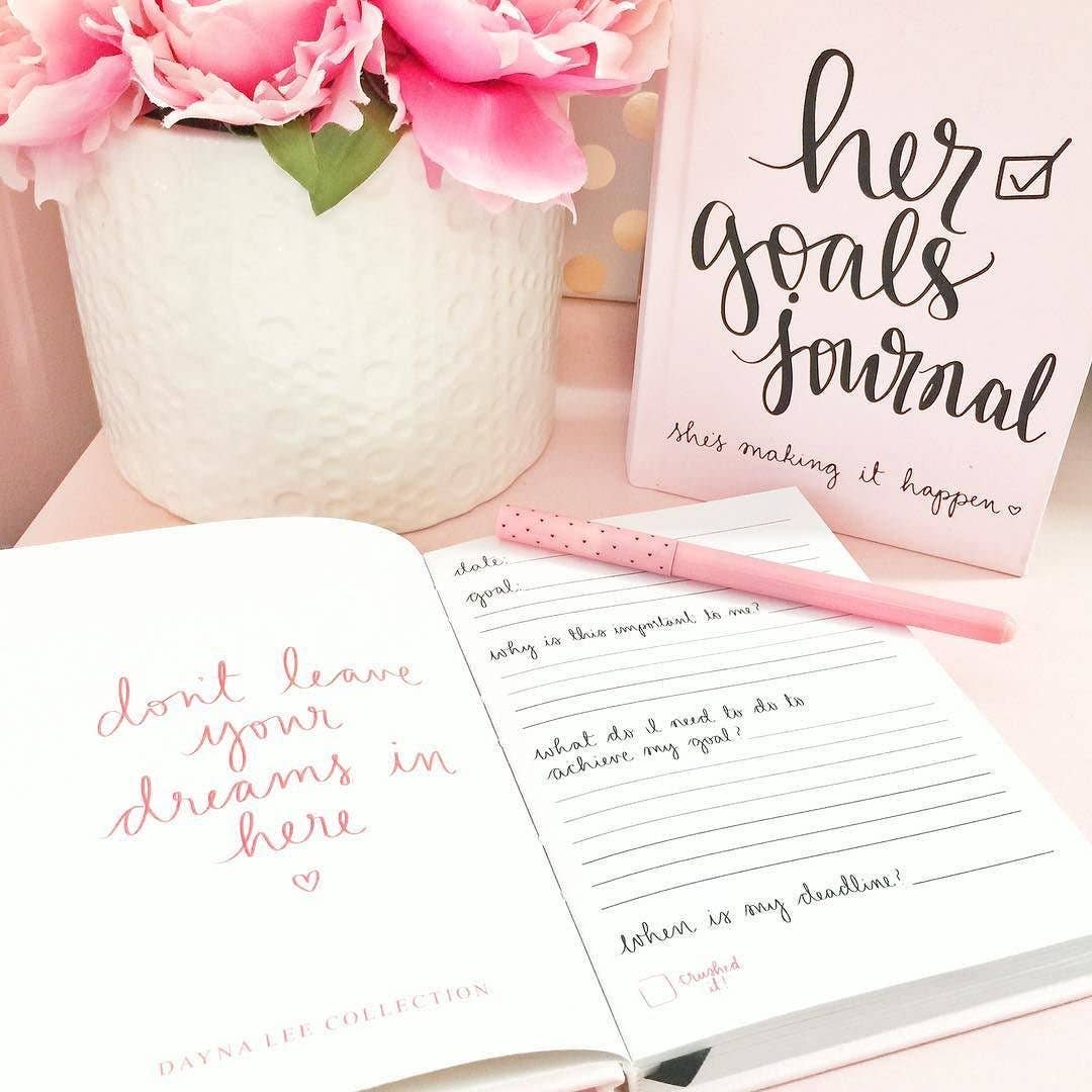 Oli Olsen - Éccolo Guided Hardcover Journal - Her Goals - Pastel Pink: Pastel Pink