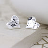 POM Hammered Heart Stud Earrings