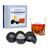 UBERSTAR - Ice Sphere Moulds (4x Ball Ice Moulds) - Black