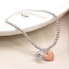 POM Silver Plated Daisy & Heart Bracelet