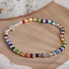 POM Silver Plated Rainbow Glass Bead Bracelet