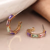 POM Lilac Mix Crystal Set Crystal Post Earrings In Faux Gold