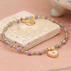 POM Pastel Beaded Bracelet with Shell Heart Charm