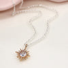 Faux Gold Multi Point Crystal Inset Star and Silver Plated Necklace
