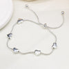 POM Adjustable Snake Chain Multi Heart Bracelet