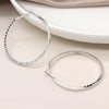 POM Large Silver Plated Bobble Hoop Earrings