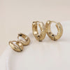 POM Molten Golden worn textured huggie hoop duo