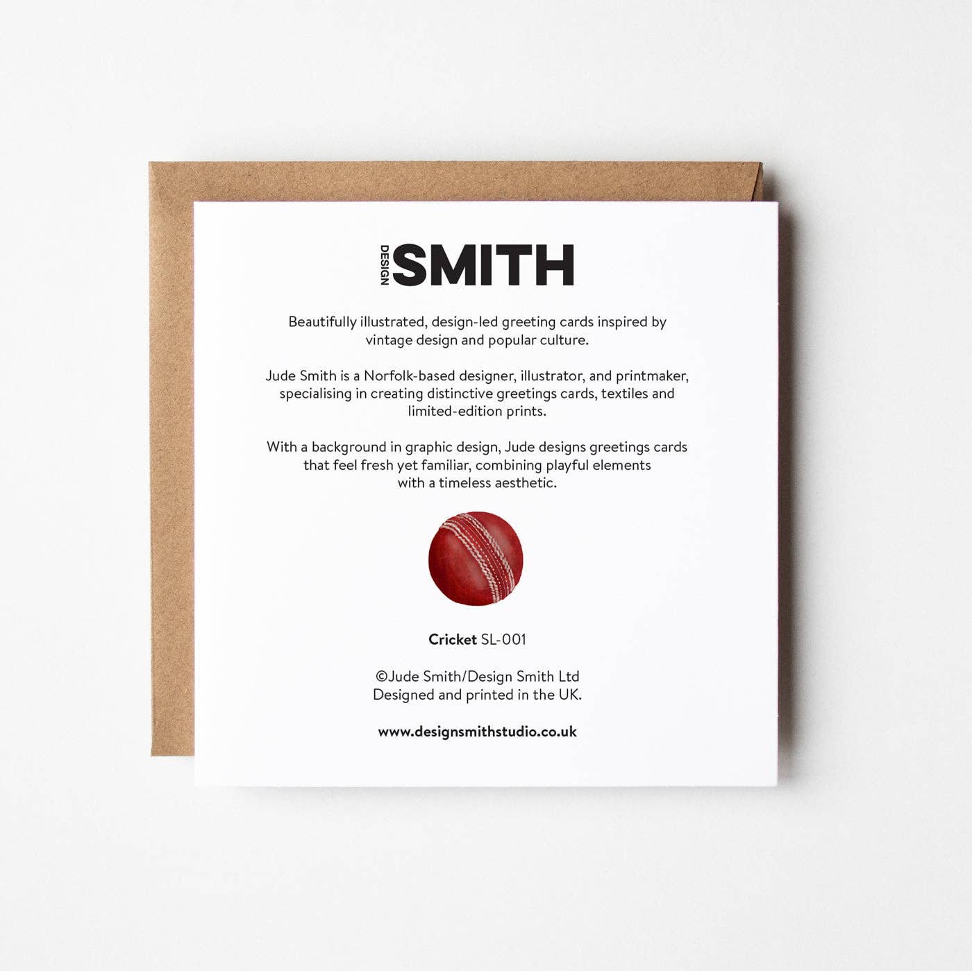 Design Smith - Cricket Bats - blank greetings card - More Than Just a Gift | Narborough Hall