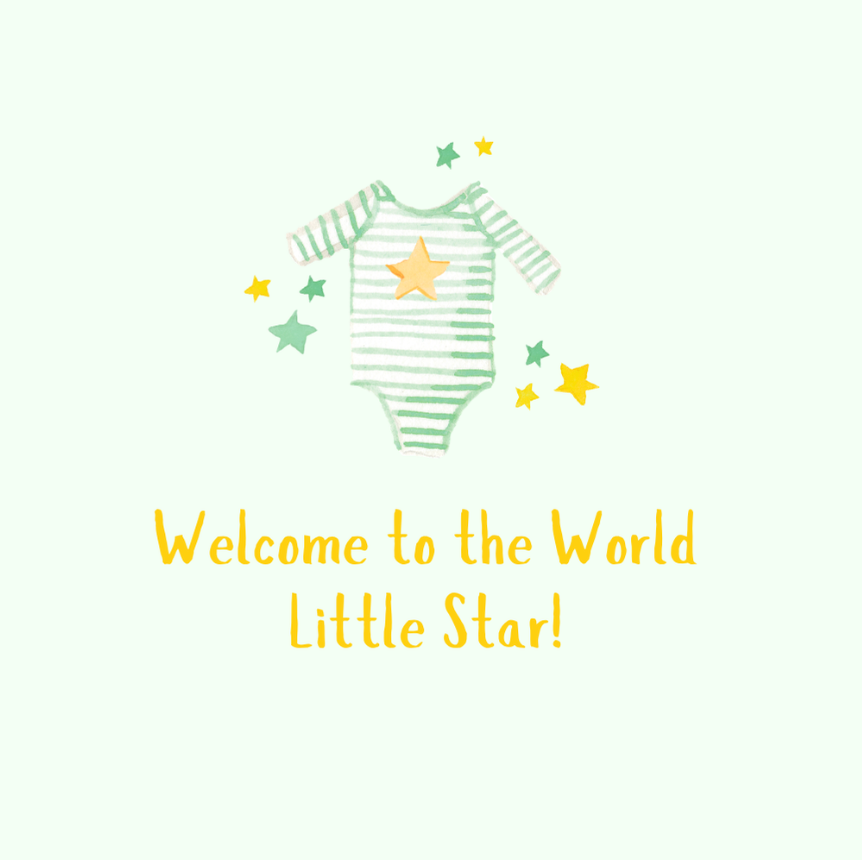 Petimo - Welcome to the World Little Star New Baby Card