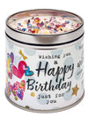 Happy Birthday Scented Glitter Topped Candle Tin Best Kept Secrets Birthday