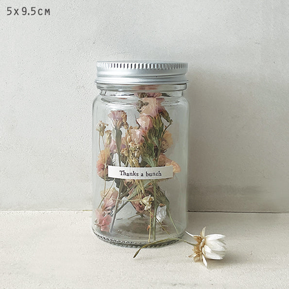 East Of India Dried Flower Jar Thanks A Bunch