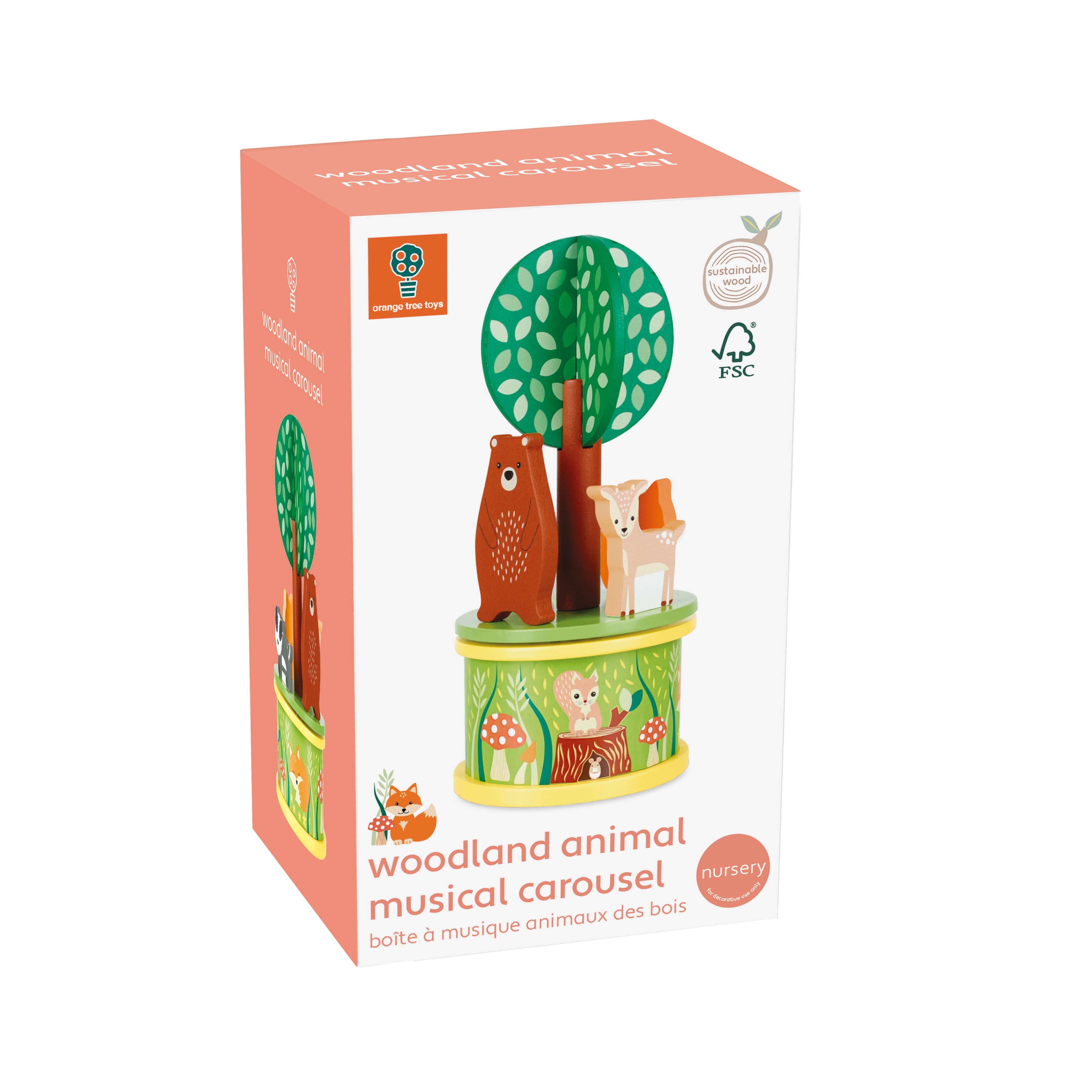 Orange Tree Toys - Woodland Wooden musical carousel