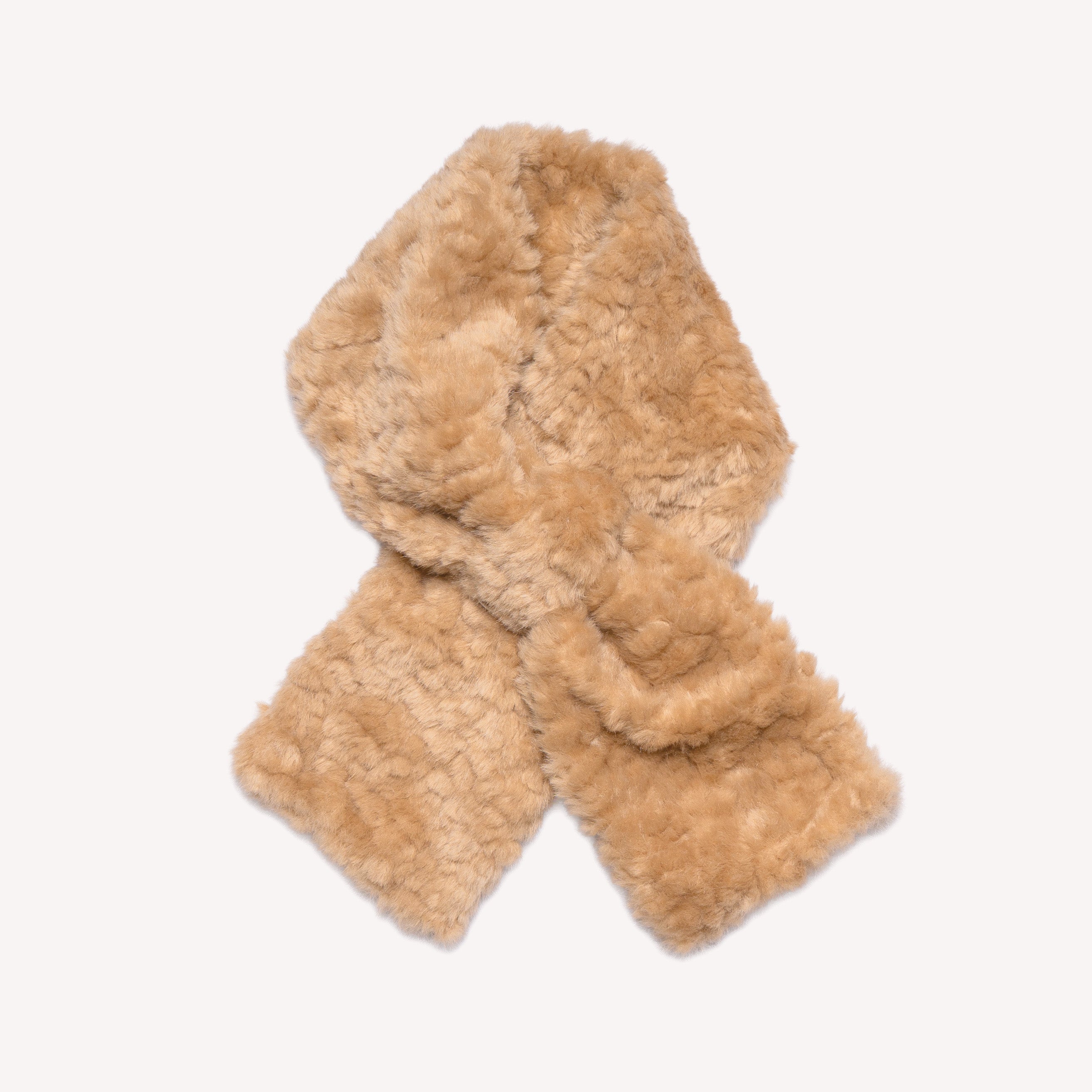 Loxley Lane Caramel Pull-Through Collar Faux Teddy Fur