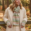 Loxley Lane Green Pull-Through Wave Print Scarf