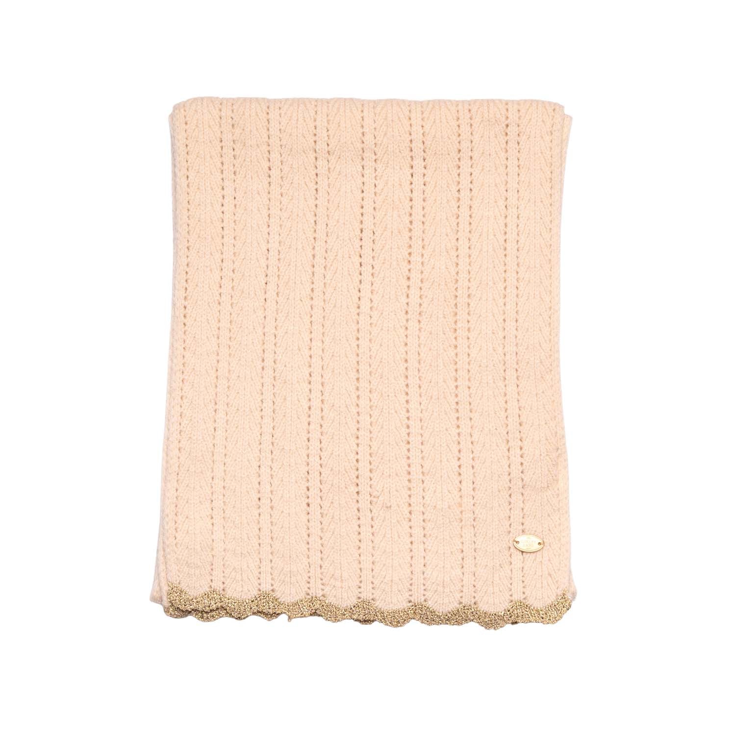 Loxley Lane Cream Scarf Scalloped Edge