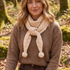 Loxley Lane Caramel Knitted Triangle Pom-Pom Detail