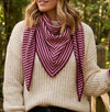 Loxley Lane Cream & Burgundy Knitted Large Triangle Stripe