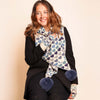 Zelly Pom Pom Scarf Hearts Blue
