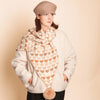 Zelly Pom Pom Scarf Hearts Taupe