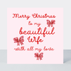 Petimo - Beauregarde Merry Christmas Beautiful Wife Bows Card