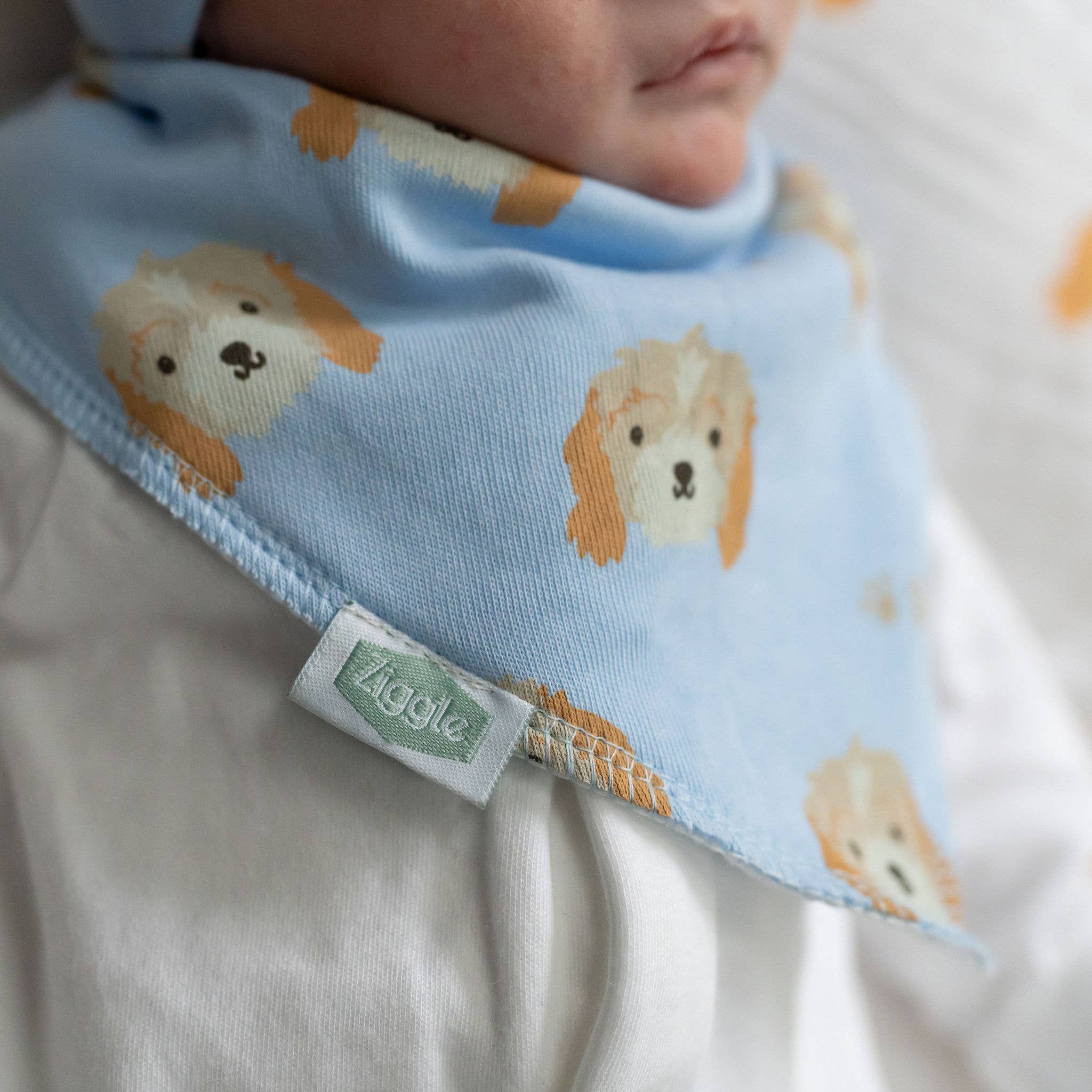 Ziggle Baby - Cockapoo puppy print bib