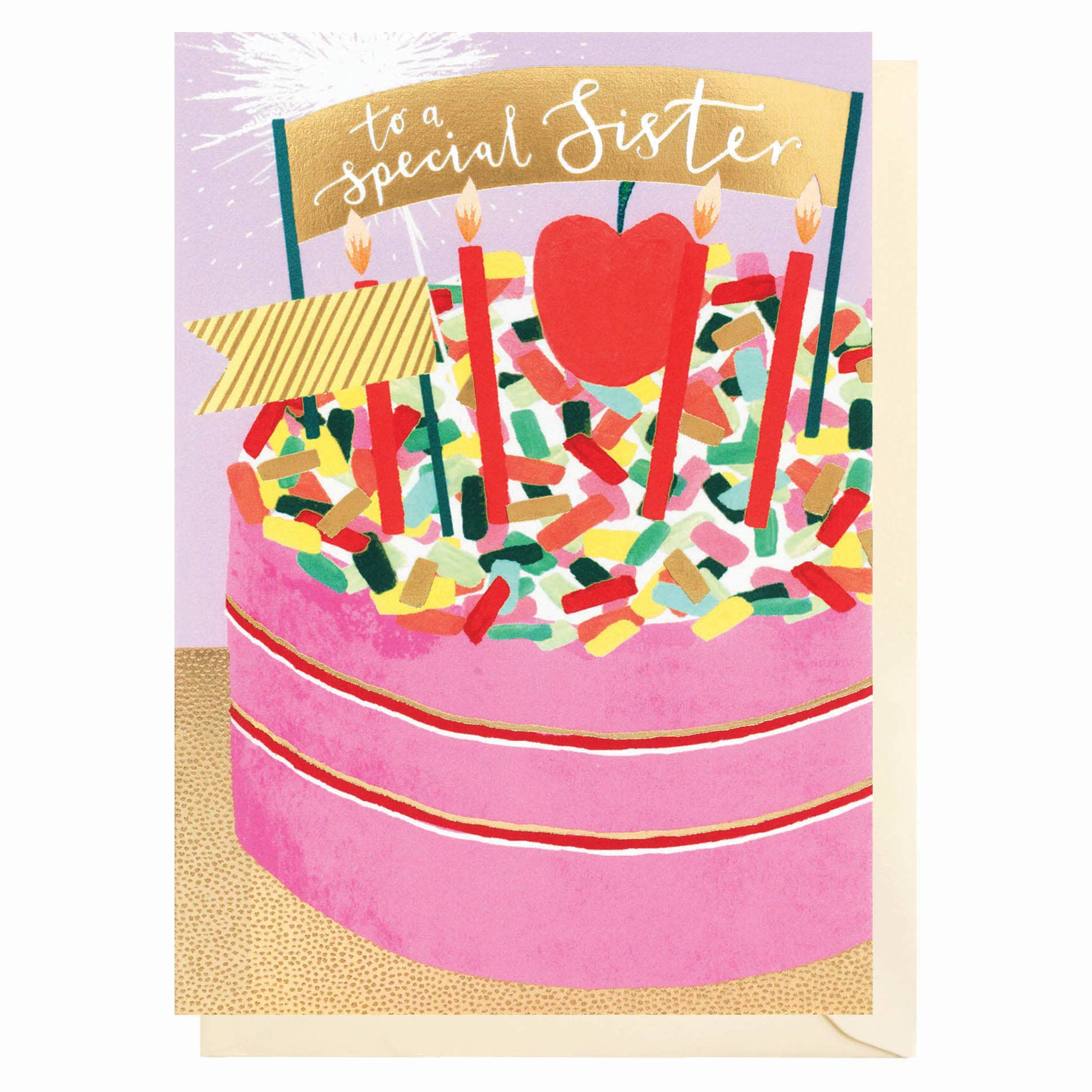 Louise Tiler - Special Cake Sister Birthday Card