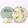 Merci Bouquet Soap Flowers Round Box - White & Ivory
