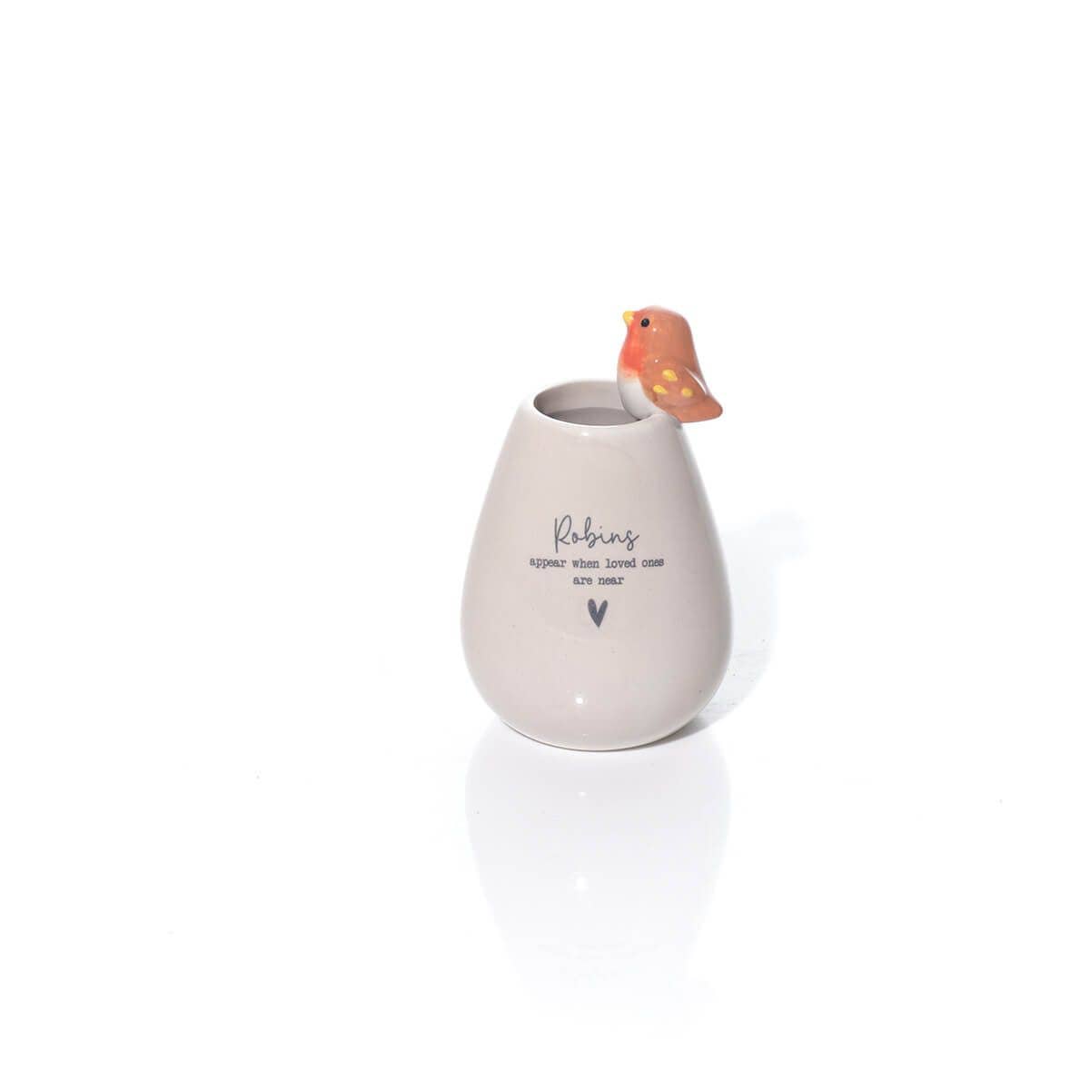 Tiny World Boxed Robins Appear Robin 3D Ceramic Bud Vase