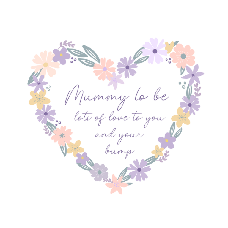 Petimo - Lavender Haze Mummy To Be Floral Wreath Card