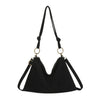 Slouchy Suede Shoulder Bag - Black