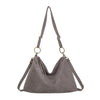 Slouchy Suede Shoulder Bag - Grey