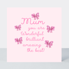 Petimo - Mum You Are Pink Striped Bows Card Mother's Day/Birthday