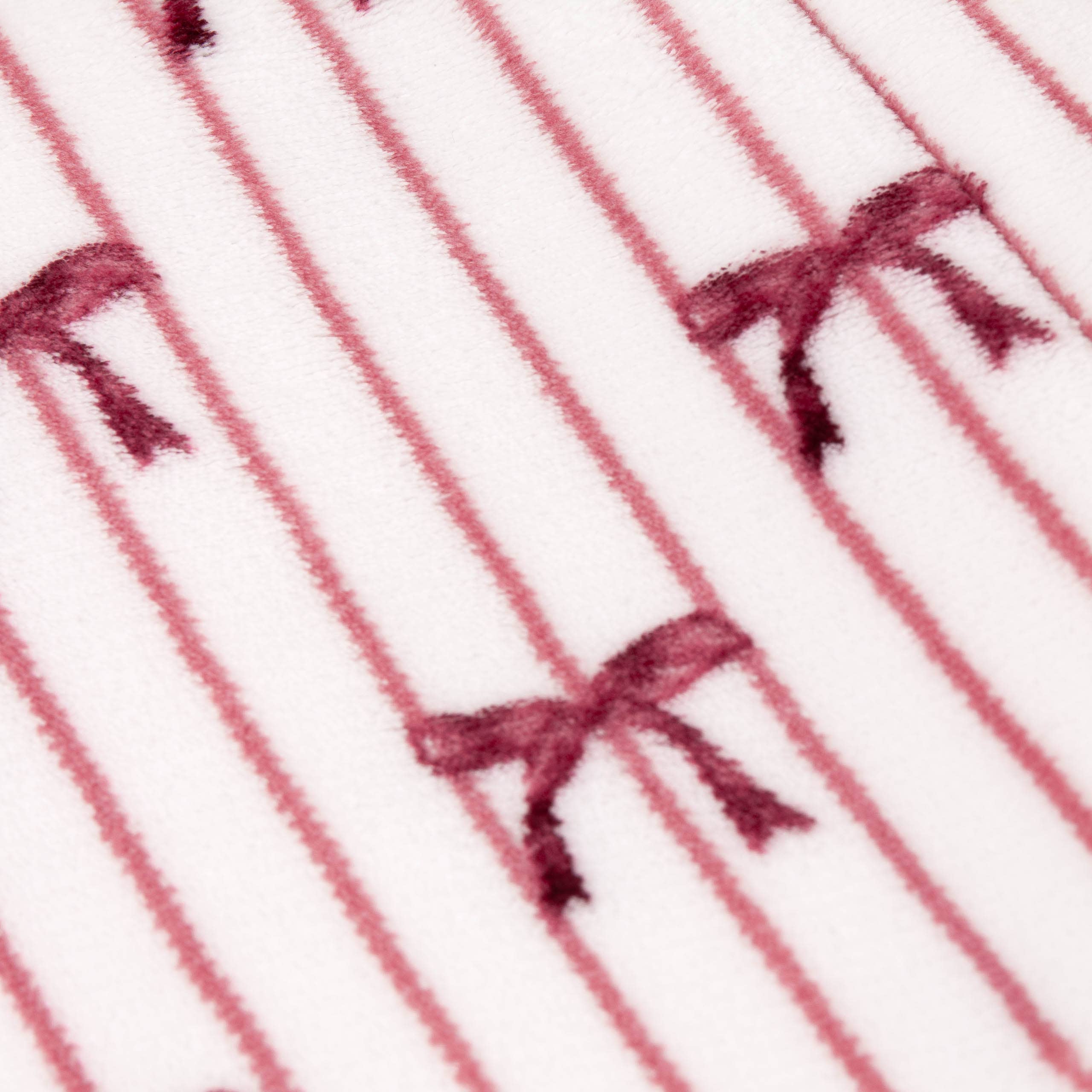 Bows Sherpa Fleece Throw Pink - 130 x 180cm