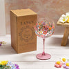 Bright And Beautiful Allover Floral Pattern Gin Glass In Gift Box